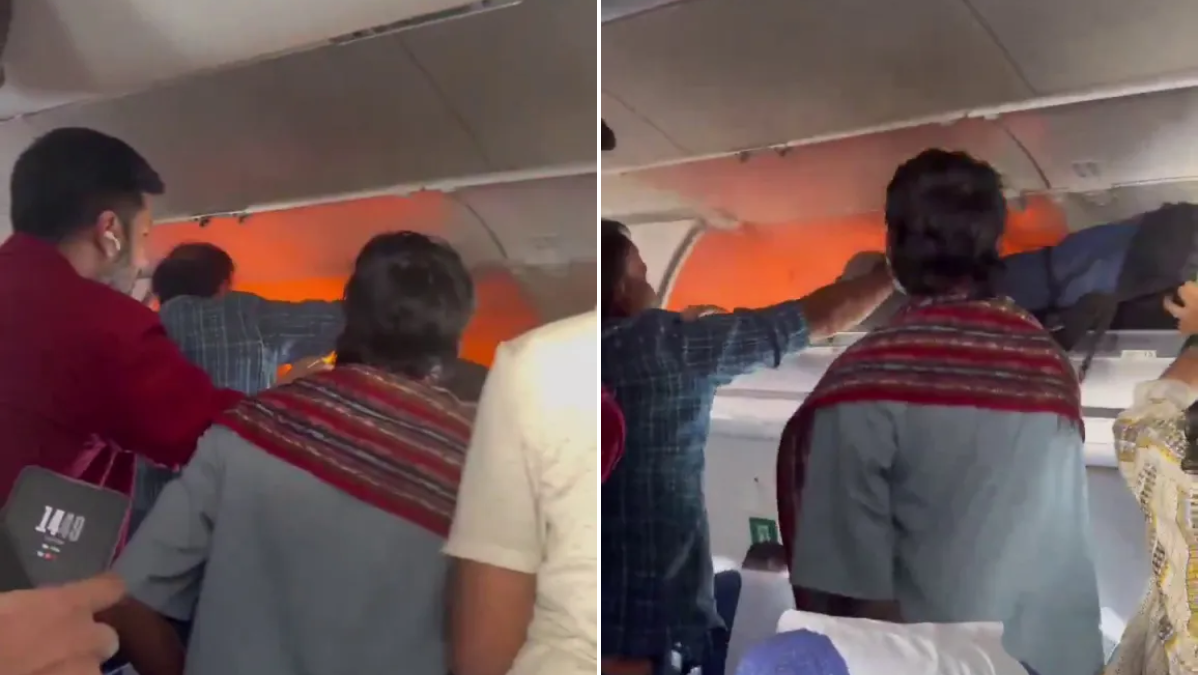 Air passengers panic after power bank explodes in overhead locker at 35 ...