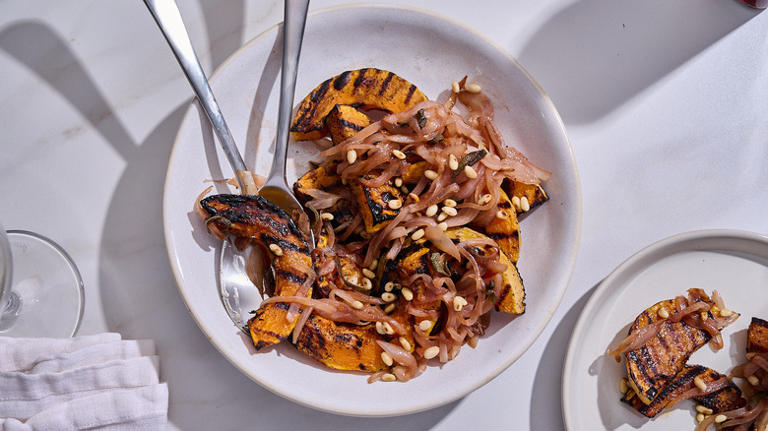 Grilled butternut squash agrodolce recipe