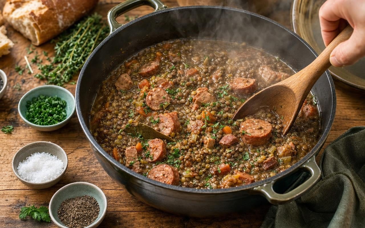Lentilles-saucisses : cet ajout permet de compléter le repas sans ...