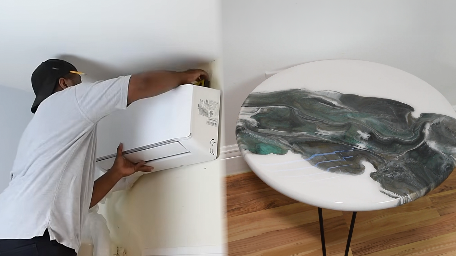 Creative epoxy resin wood tabletop