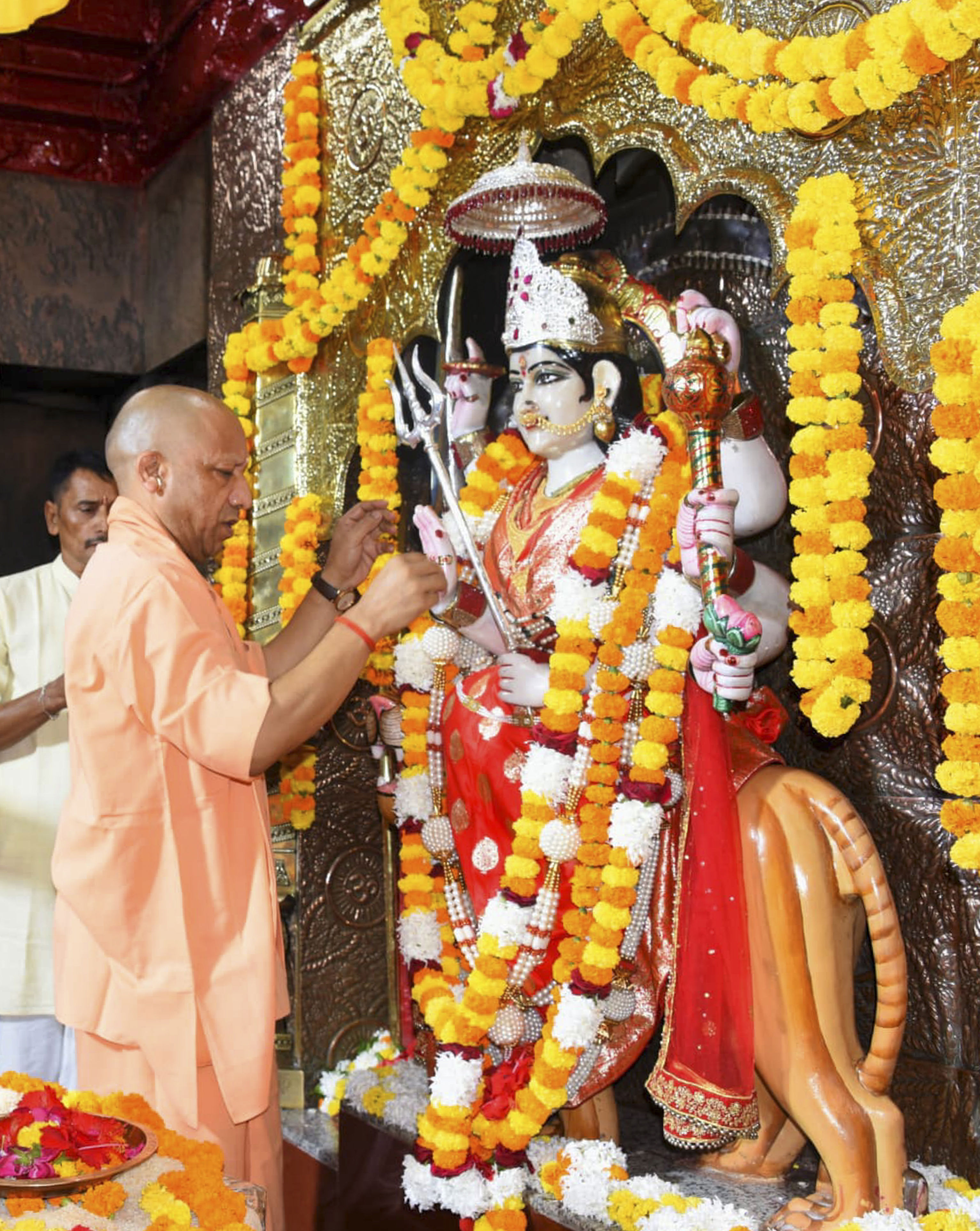 Adityanath performs Kalash sthapana at Gorakshpeeth to mark Sharadiya ...