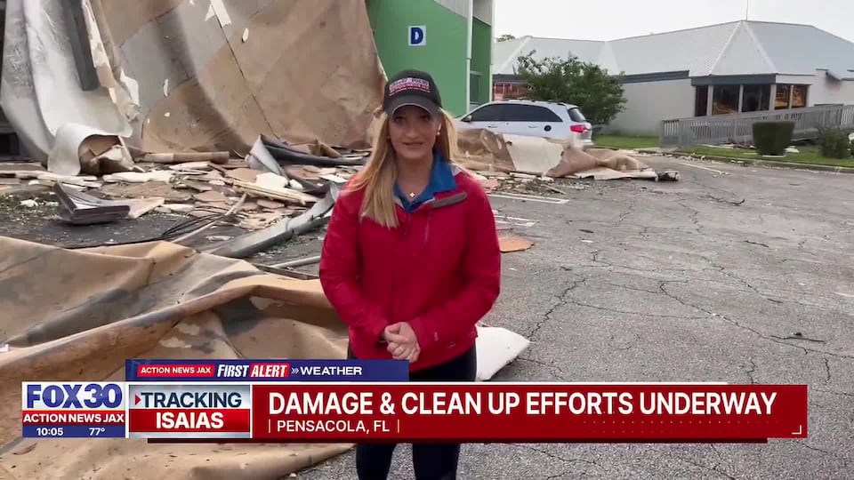 Damage and clean up efforts underway in Pensacola after Hurricane Isaias