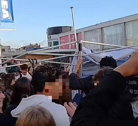 Charlie Kirk-style 'prove me wrong' tent torn down by 'school kids'