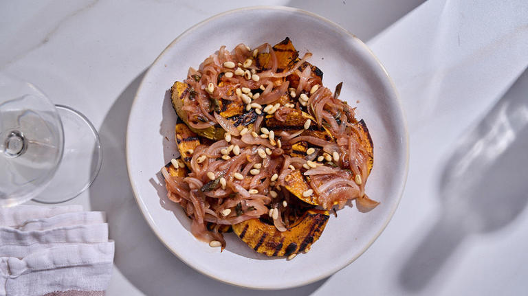 Grilled butternut squash agrodolce recipe