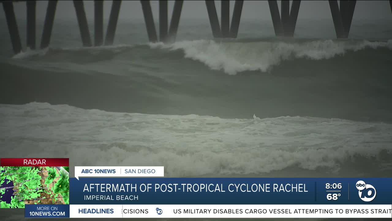 Coastal flood warning in effect following Tropical Storm Rachel
