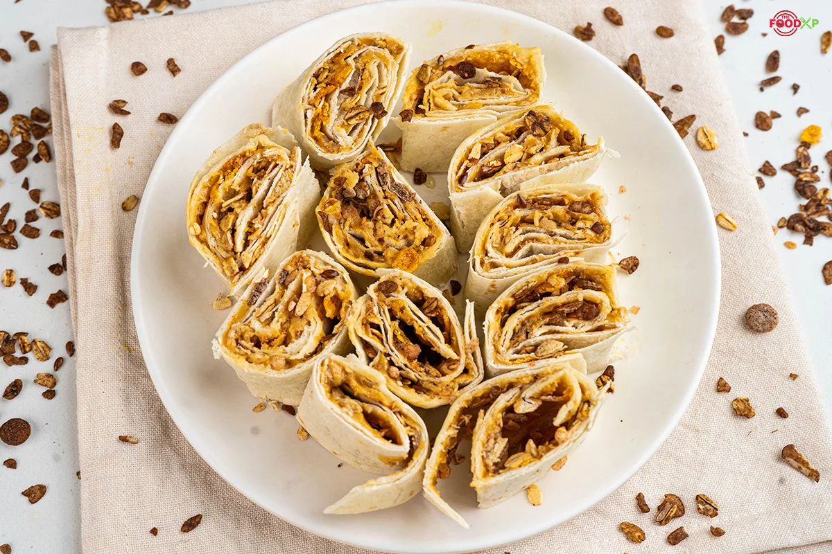 Tasty peanut butter granola pinwheel recipe