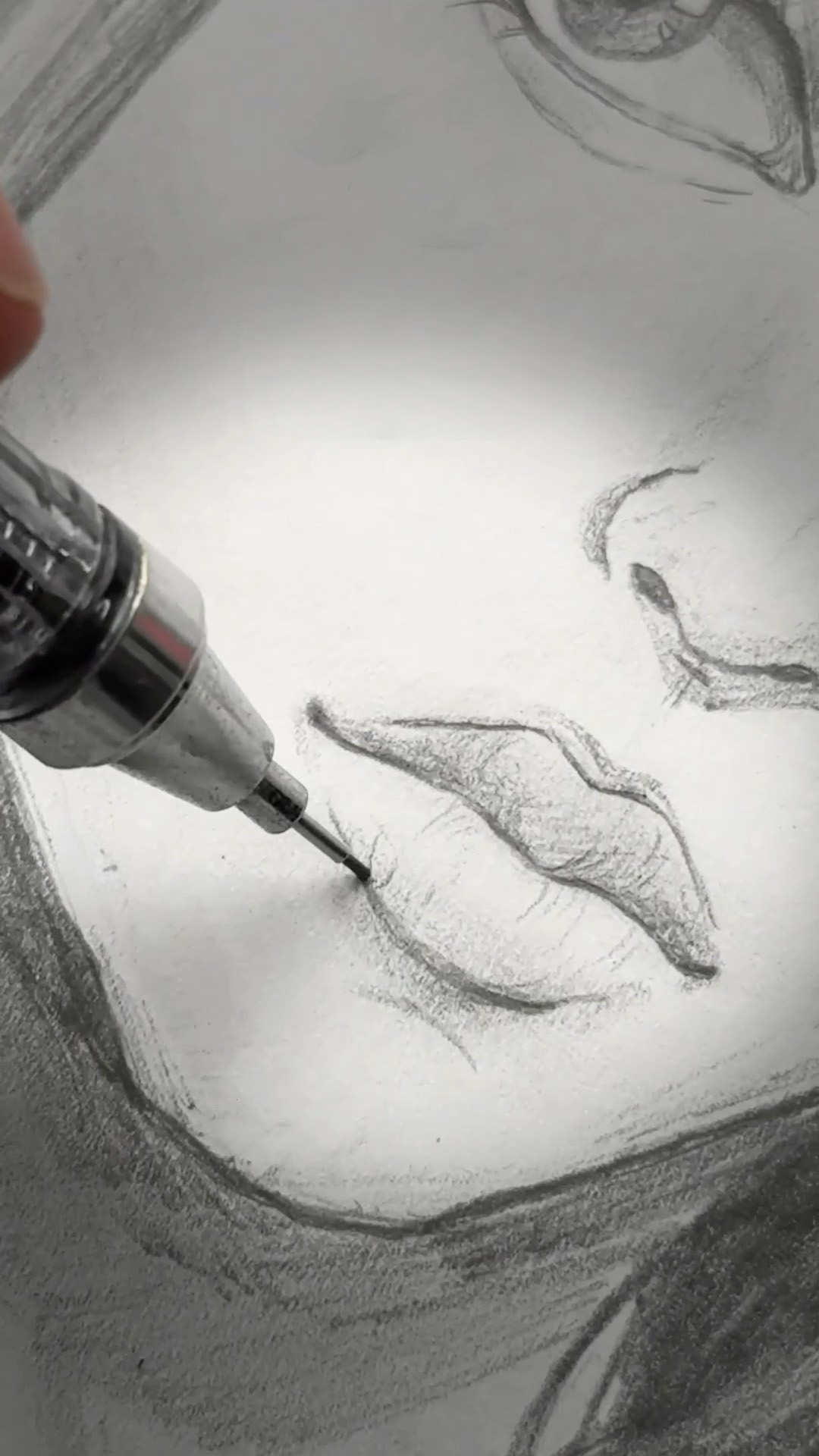 Pencil shading brings lips to life