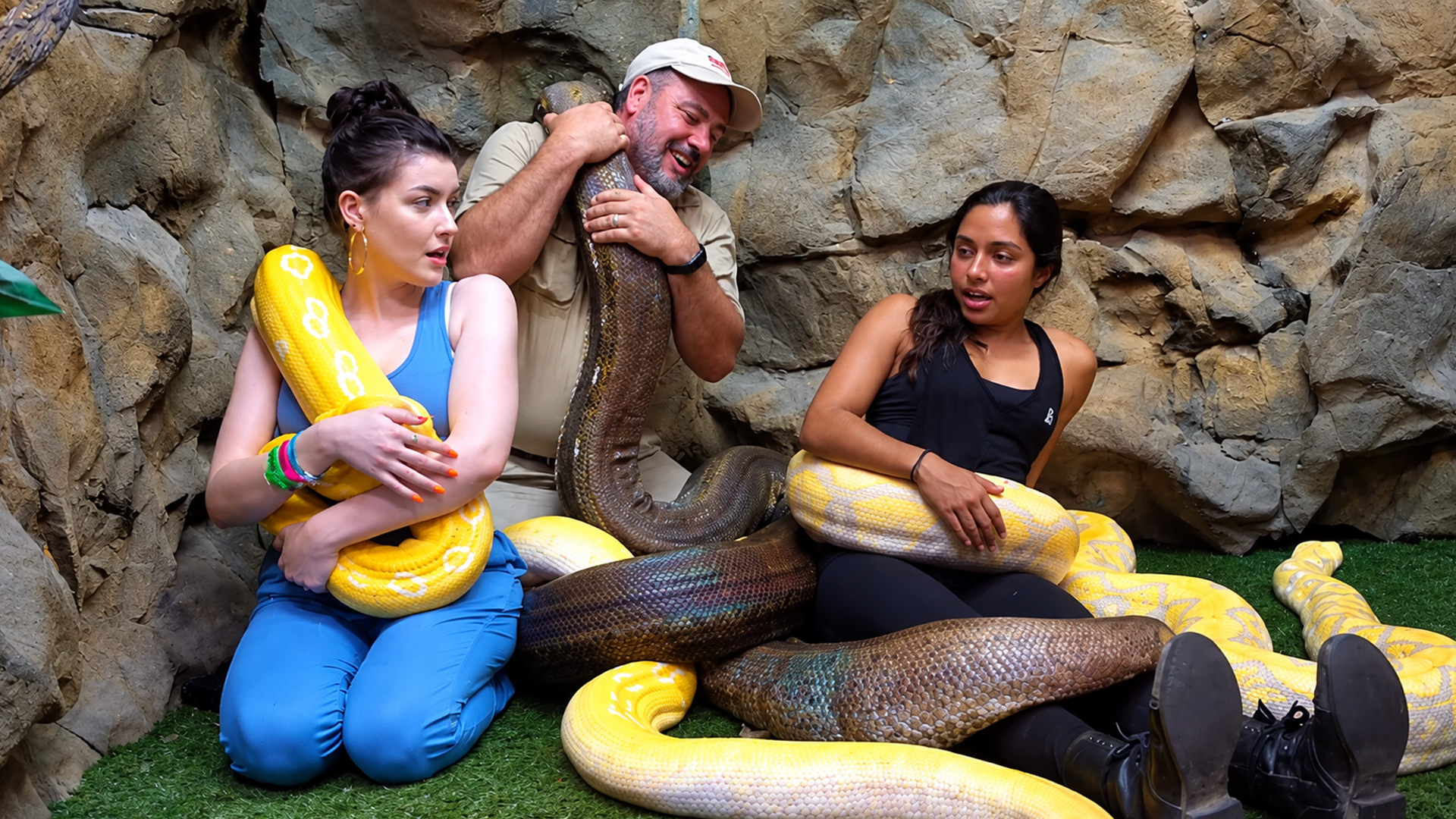 Michelle Khare faces her biggest snake fear alongside Taylor Nicole Dean