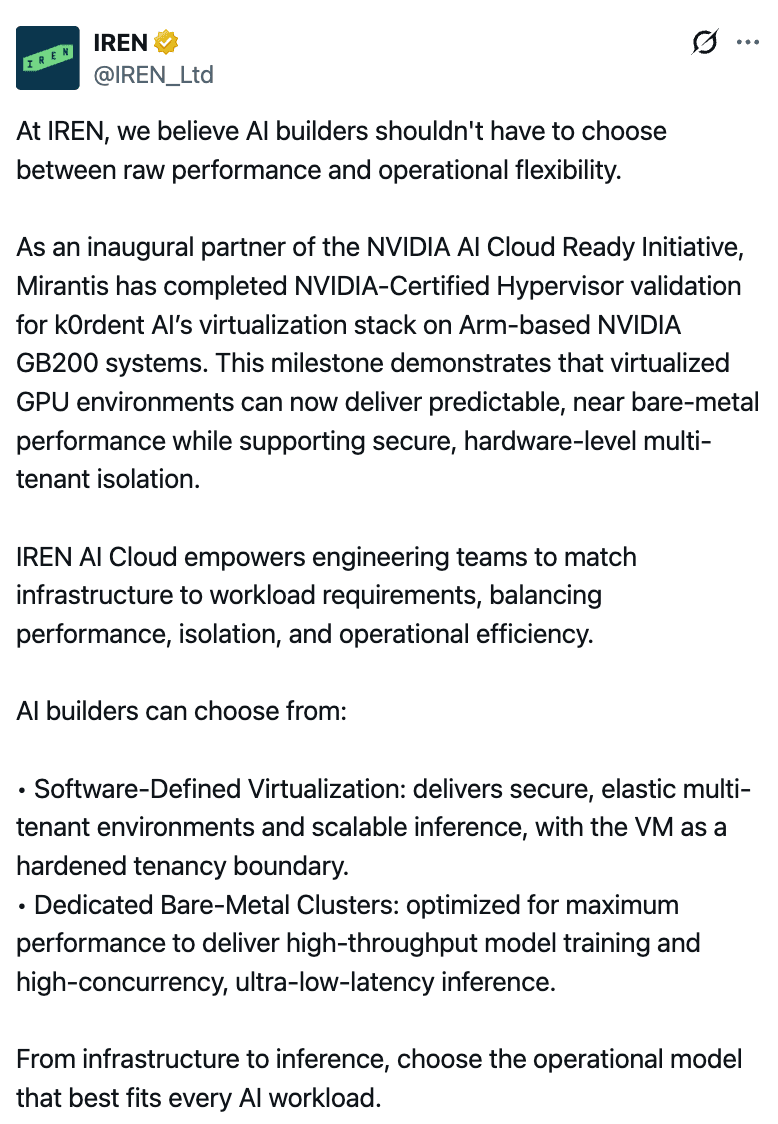 IREN leans on NVIDIA AI validation as SemiAnalysis questions its ...