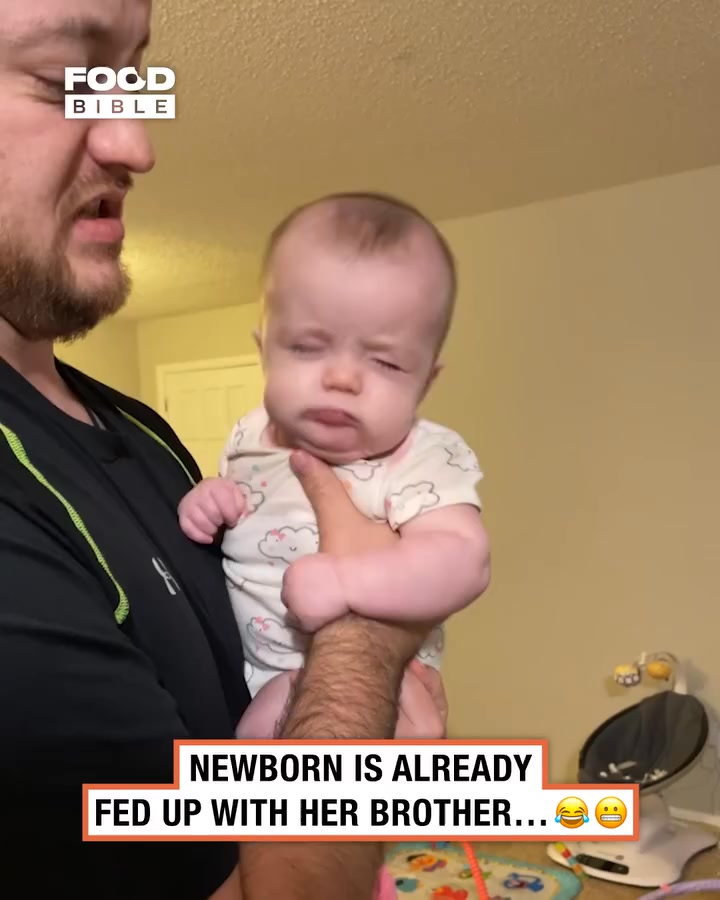 Newborn is fed up with her brother already 🙄😠