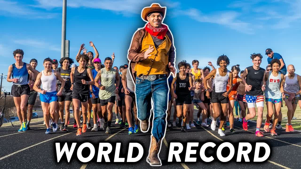 Olympian challenges fans to a cowboy boot mile race