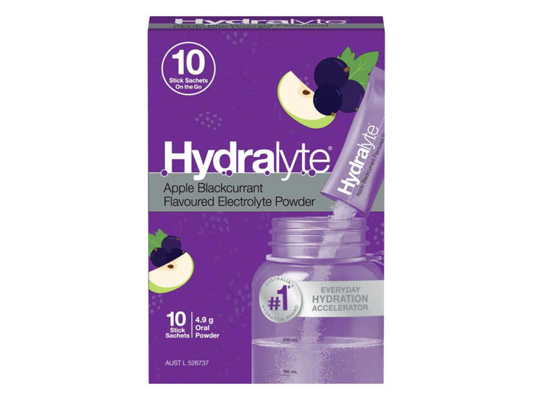 Hydralyte stick sachets put electrolyte powder in a pocket-sized format