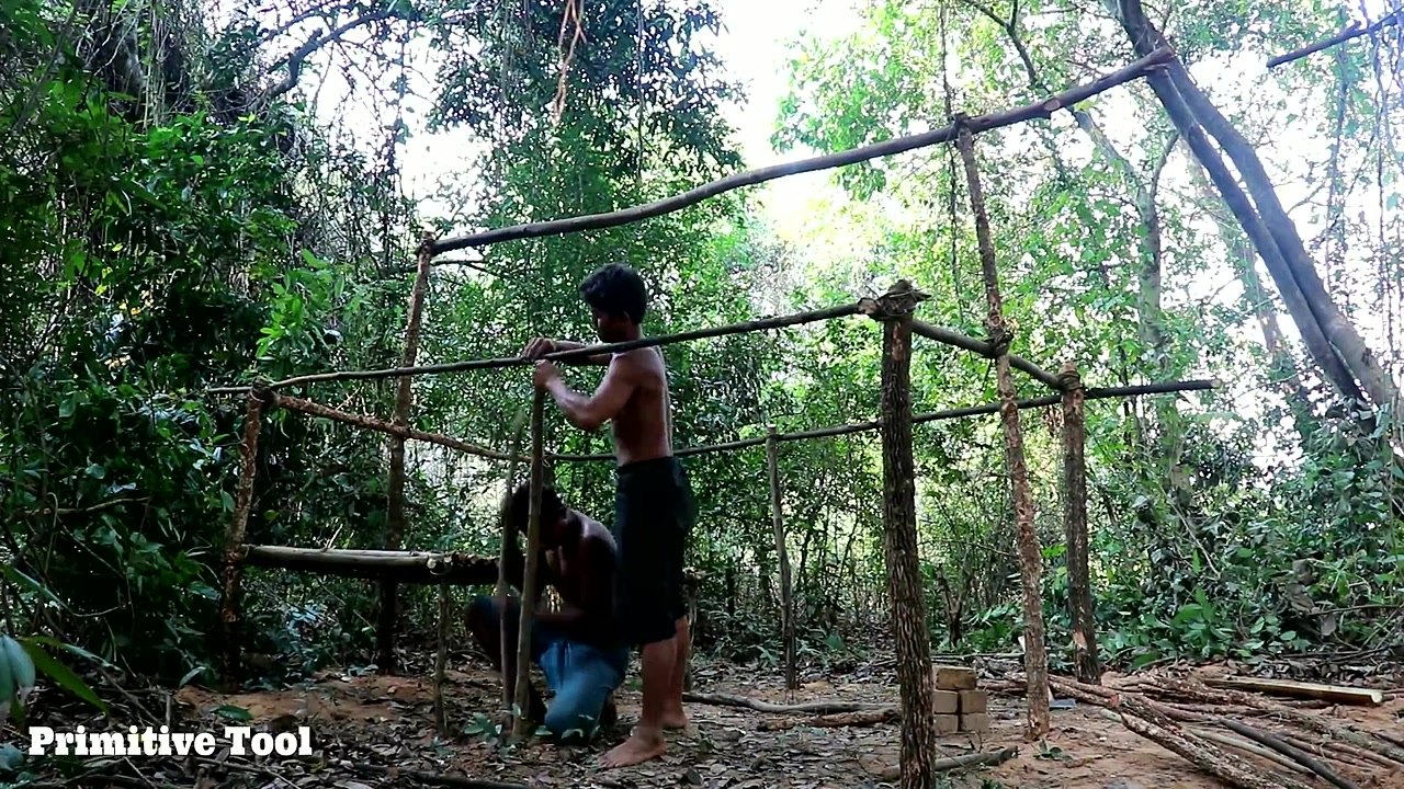 A simple A-frame hut built by hand for future projects
