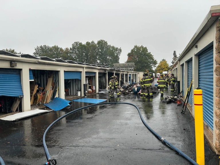 Officials investigate fire at storage facility in Newington
