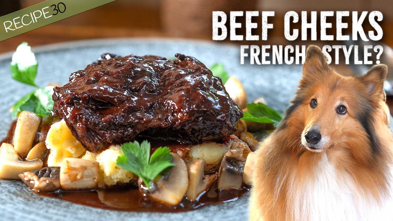 Simplified braised beef cheeks red wine jus