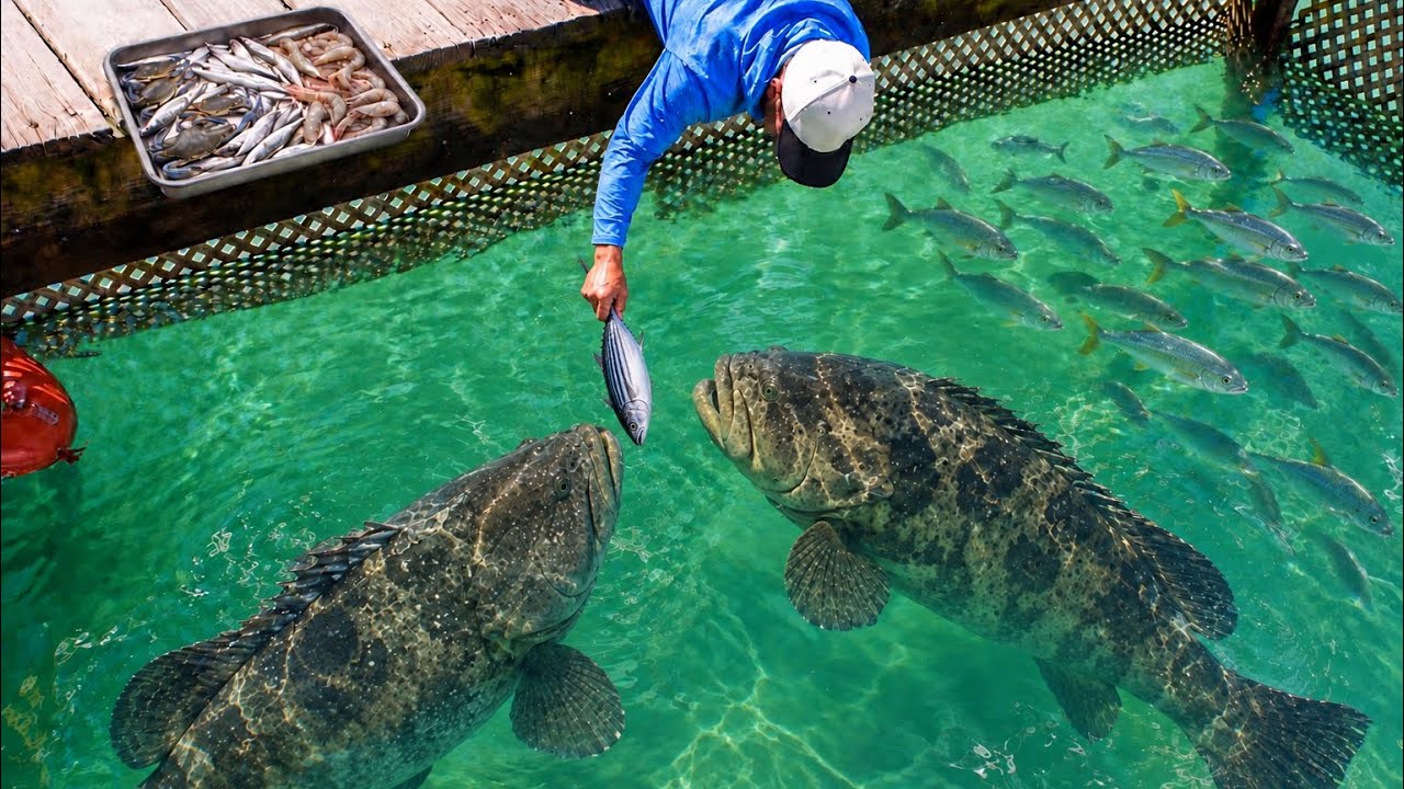 Feeding the biggest fish I've ever seen!