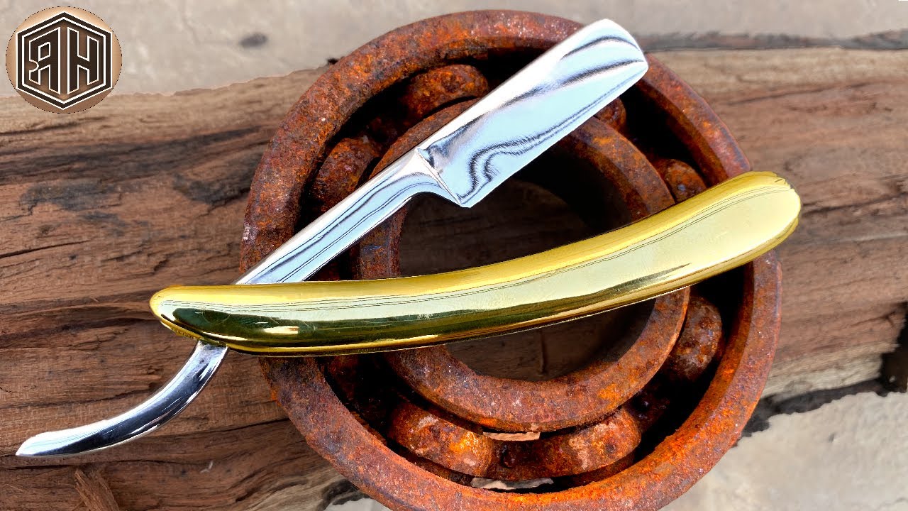 Turning rusted bearing into a sharp straight razor