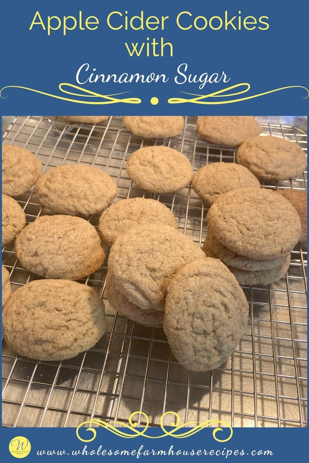 Apple cider cookies with cinnamon sugar
