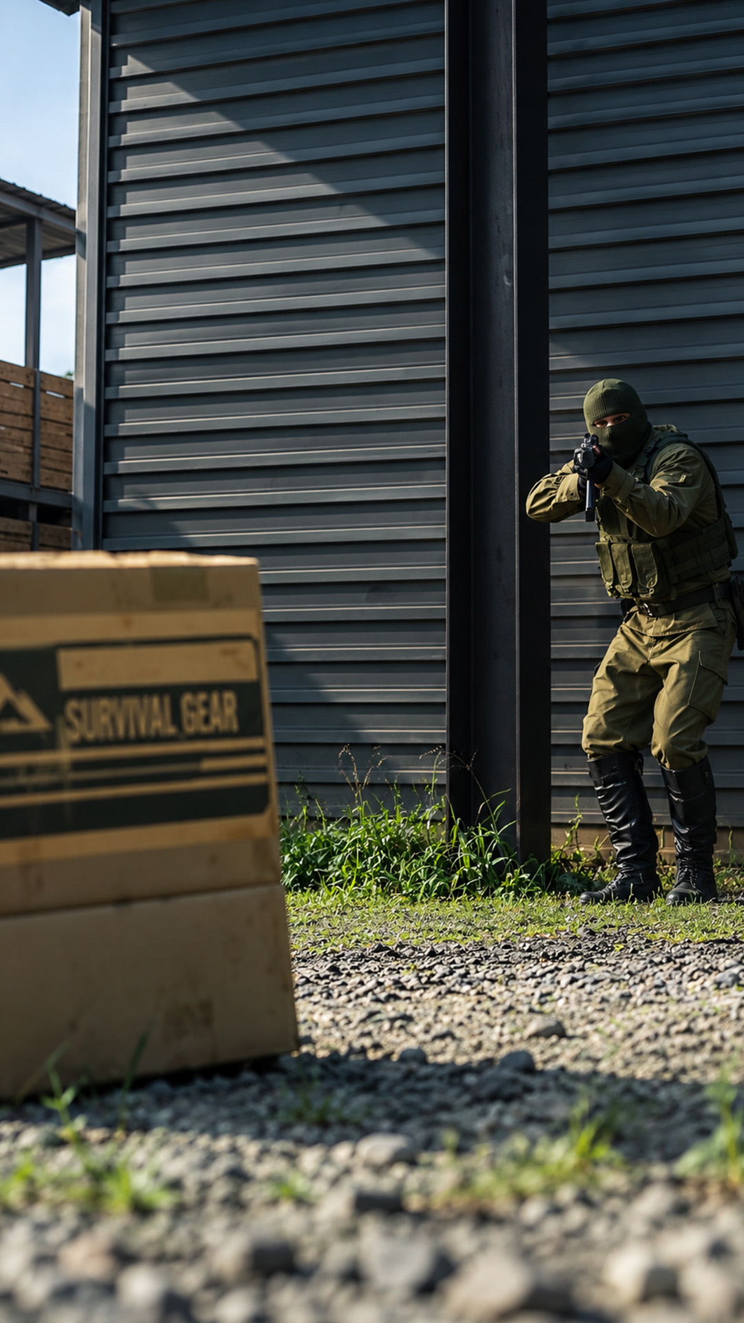 This guard does not notice what is inside the box