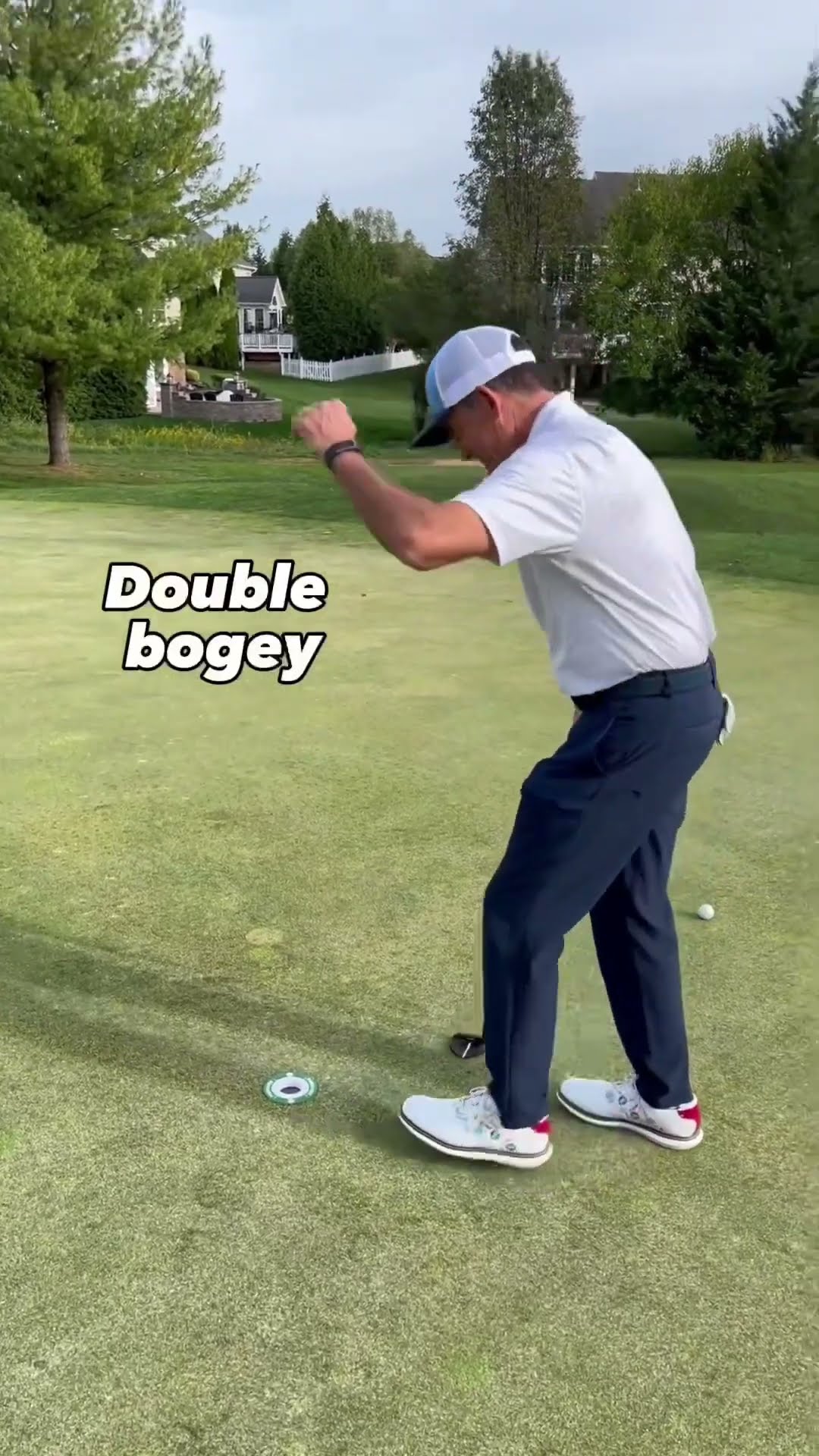 1v1 against my dad but we have to use the small cup! #golf #shorts