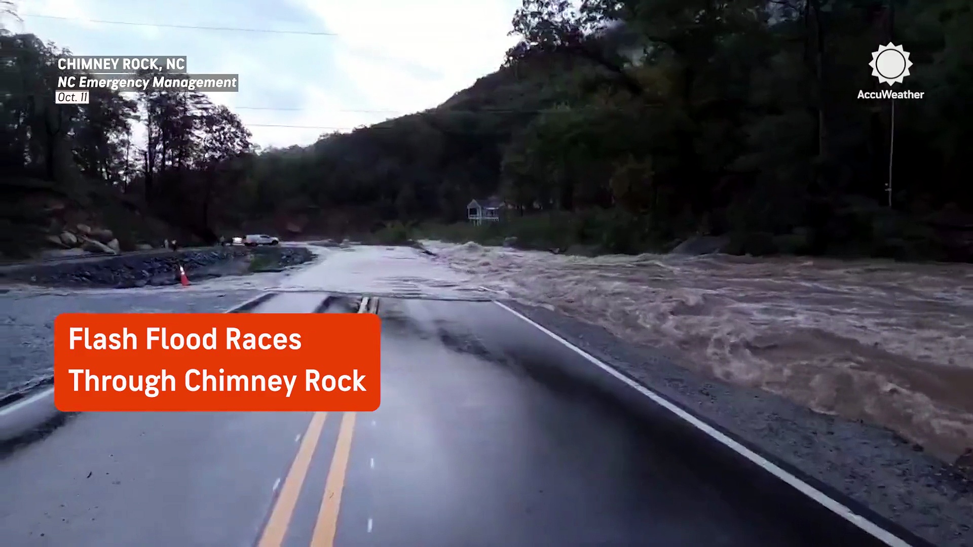 Flash flood roars through Chimney Rock after Isaiah