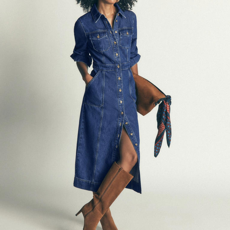 Cat Deeley's flattering belted denim dress has got me on the hunt for ...