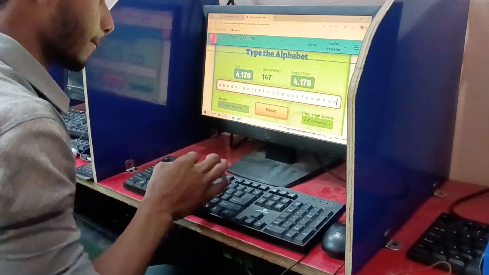 Fastest time to type the alphabet (single hand) - 4.17 seconds by ...