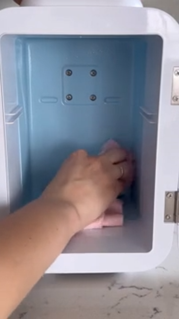 How a simple mini fridge restock creates a tidy transformation