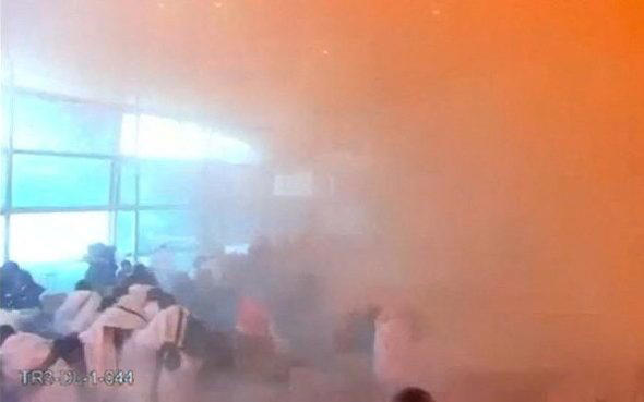 Airport security cameras captured scenes of panic moments after Saturday’s attack - Saudi Ministry of Media/Reuters