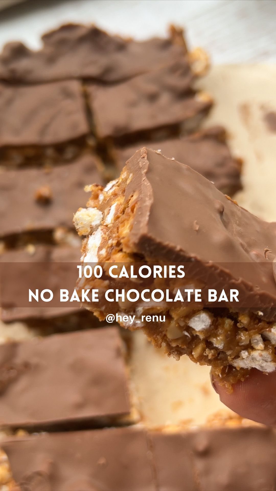 No bake rice cake bars with just 100 calories per bar