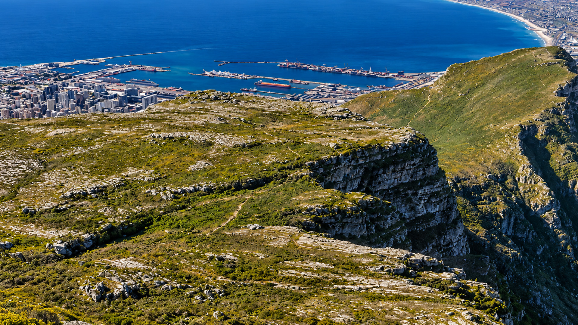South Africa’s Table Mountain creates a remarkable edge above Cape Town