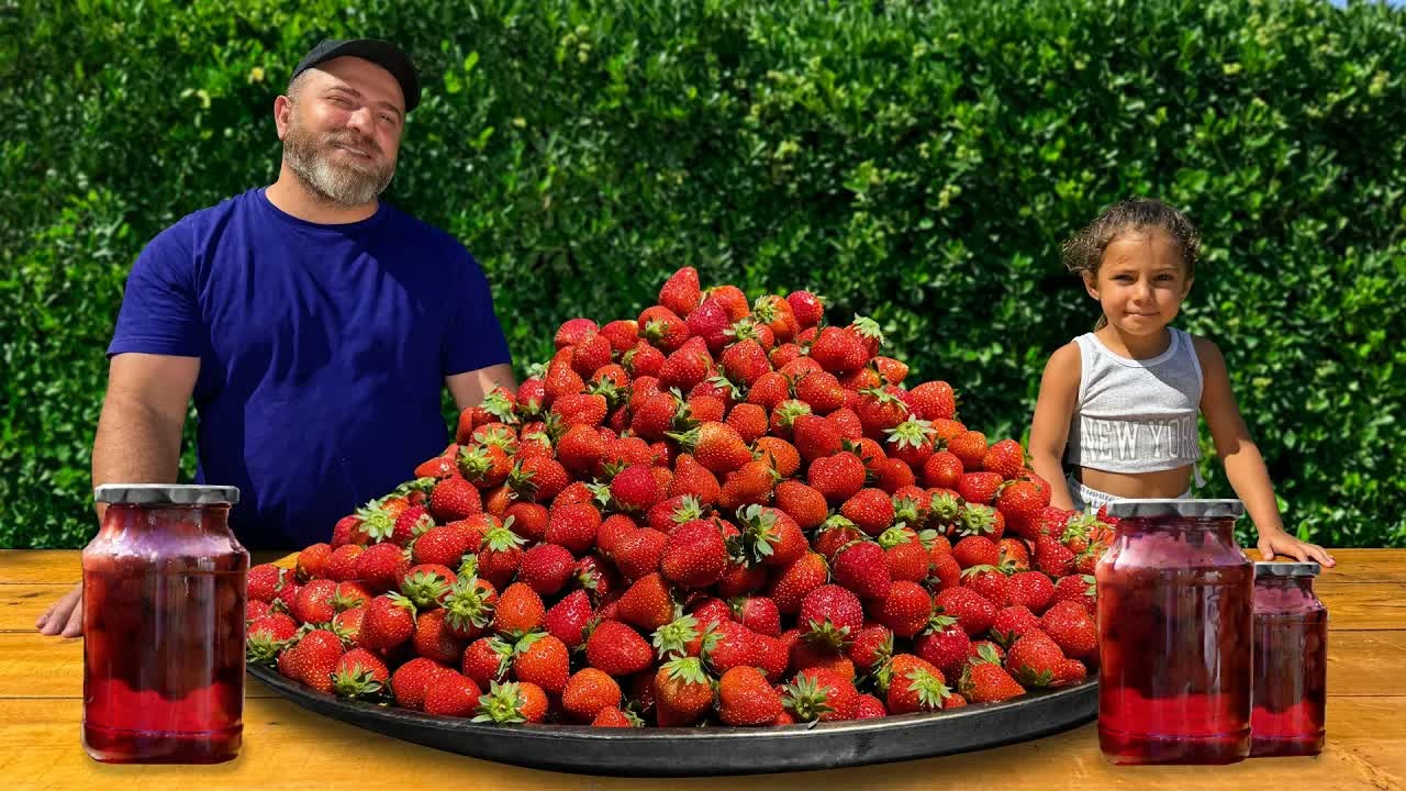I cooked a huge batch of fresh strawberries into sweet jam for a ...