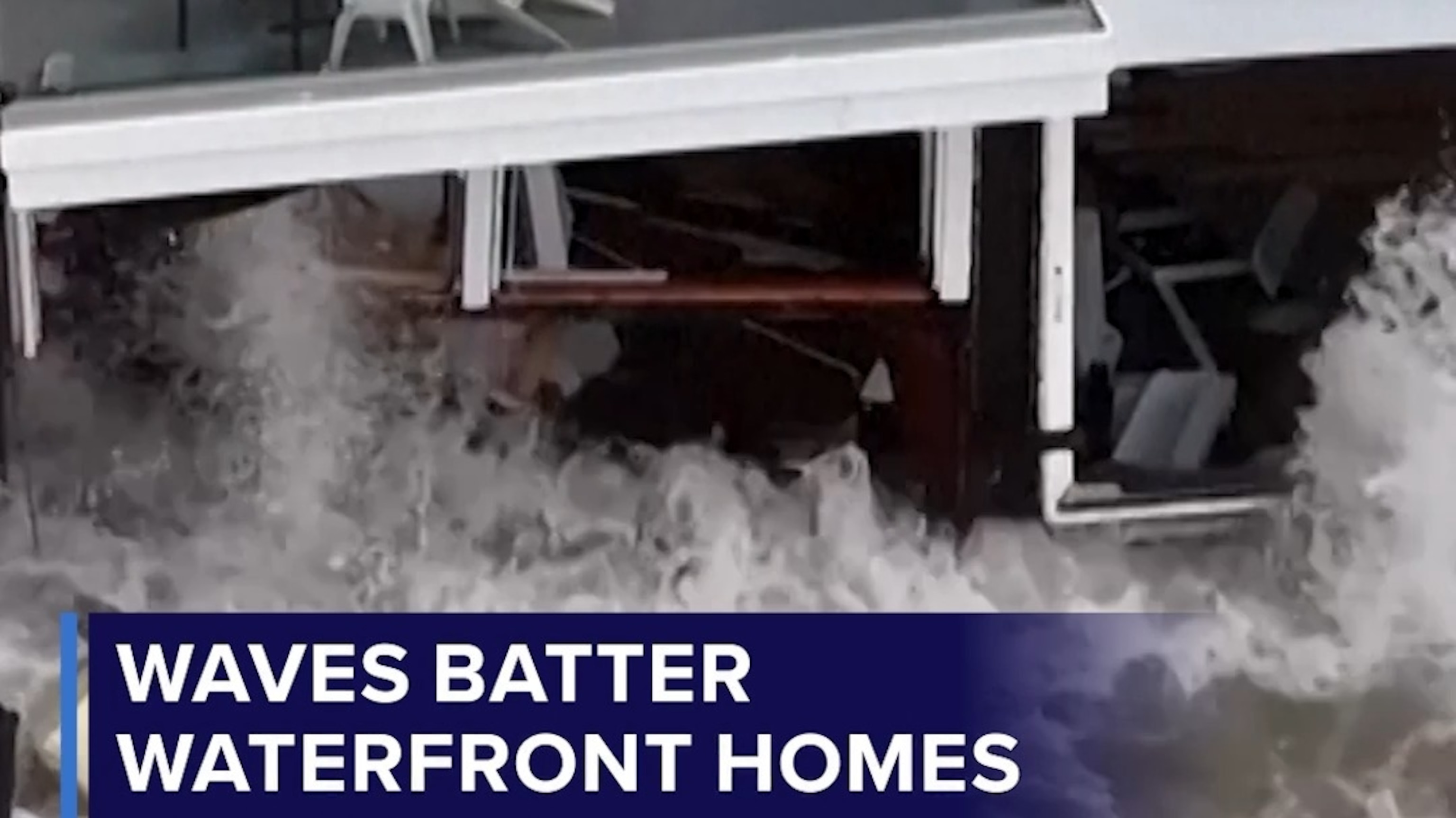 Waves batter waterfront homes in Southern California