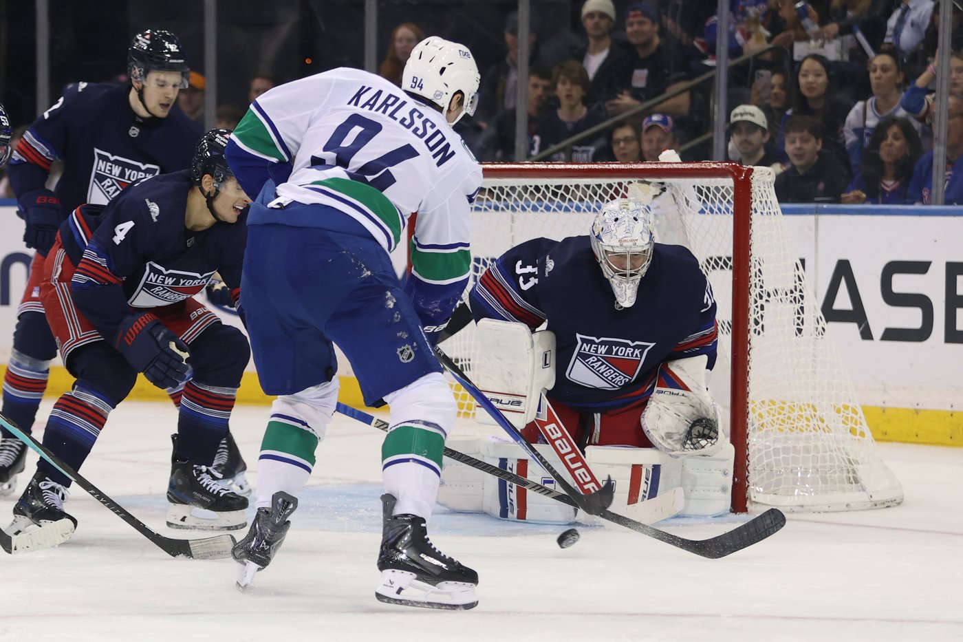 Kartye, Cuylle each score twice as Rangers beat struggling Canucks 6-2