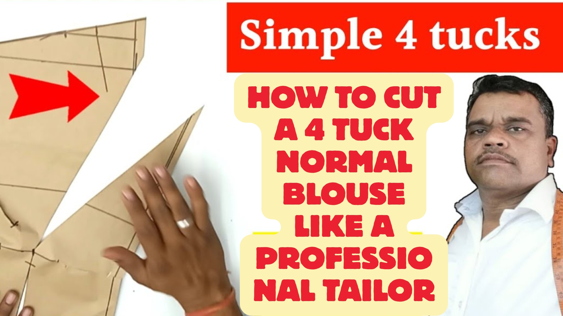 How to cut a 4 tuck normal blouse like a professional tailor