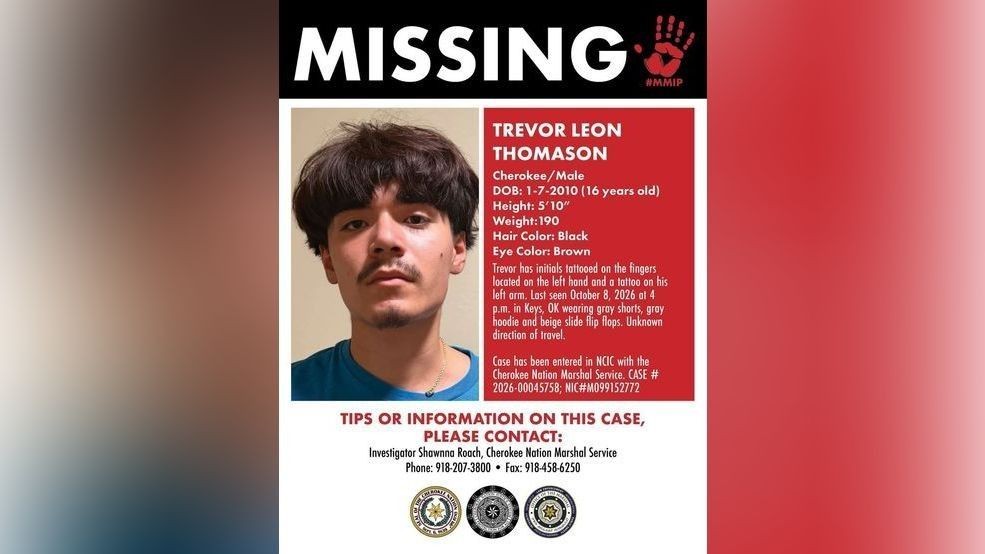 Cherokee Nation Marshal Service searches for missing 16-year-old