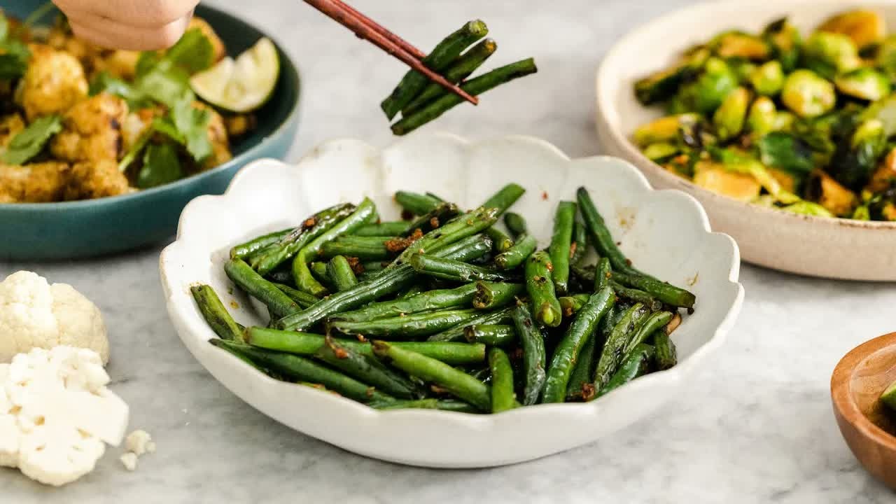 Three vegetable sides use high heat to build char without turning the ...