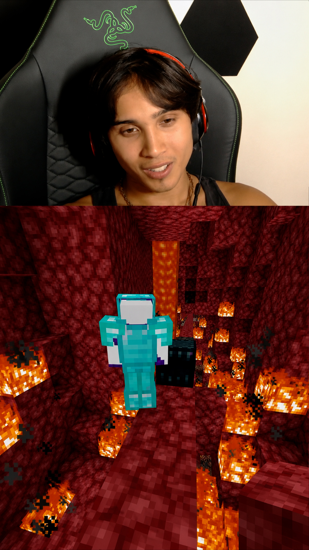 Dropping rare items into lava in Minecraft