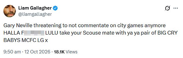 Gary Neville asks to be taken off Man City's matches, leaving Liam ...