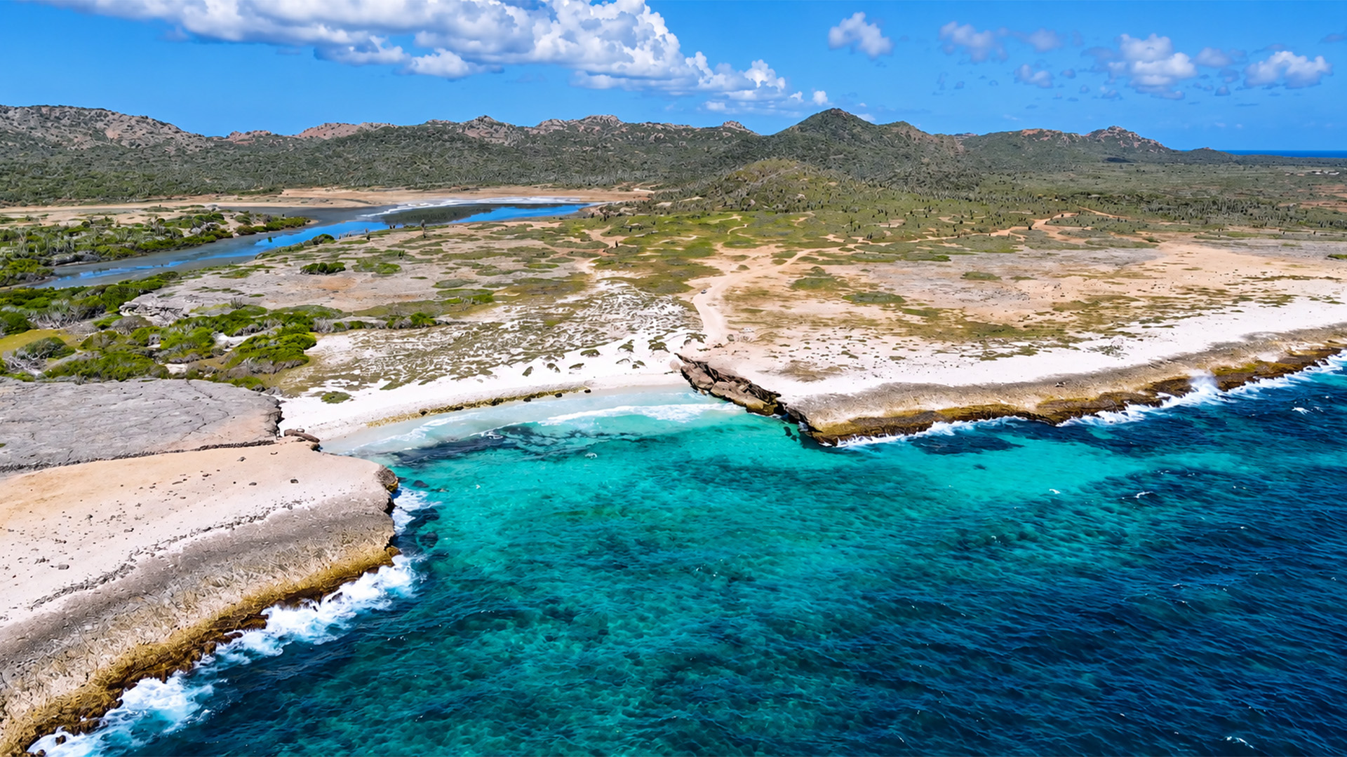 Bonaire’s dry coast and clear blue water