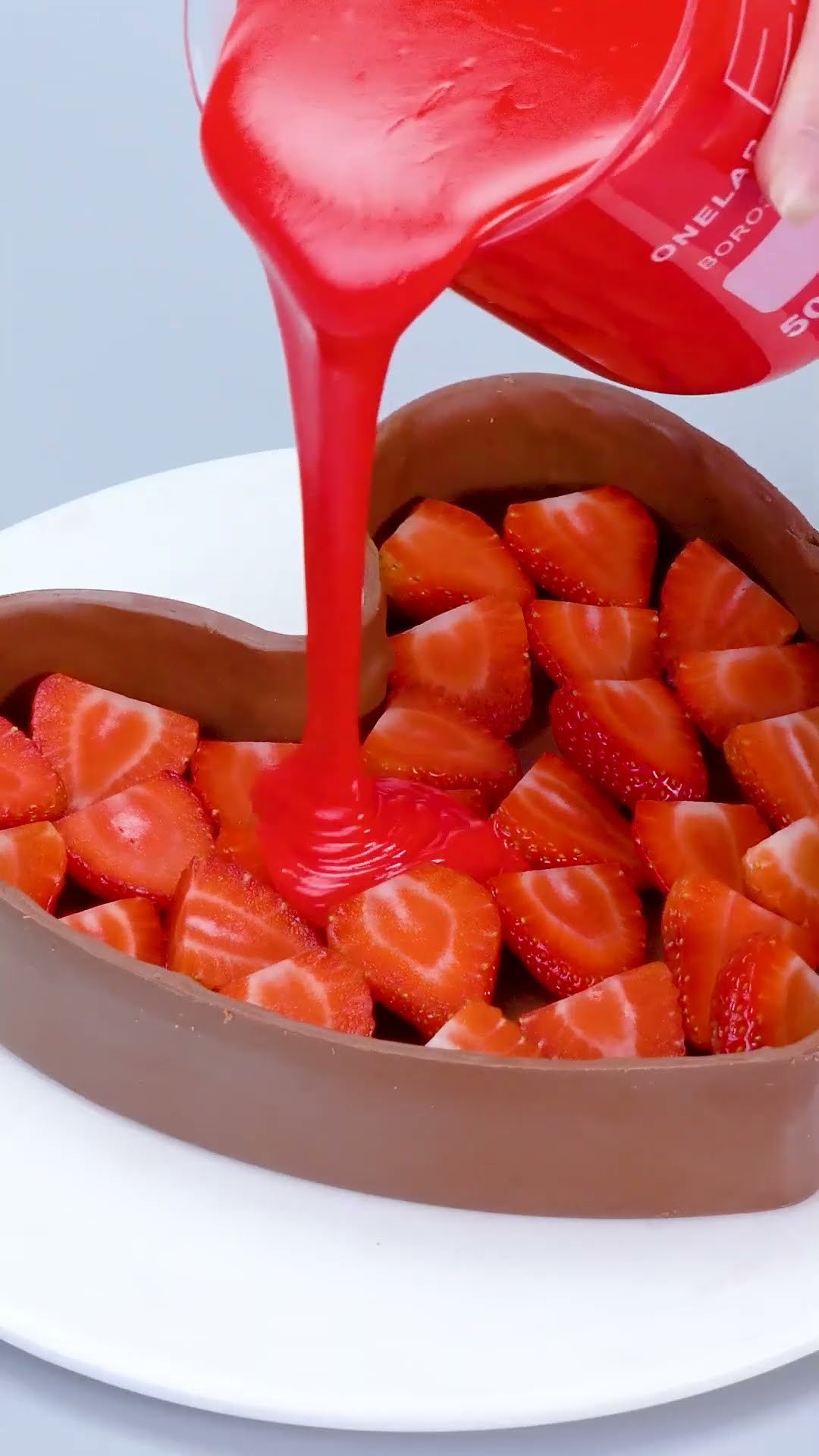 Making a tiny strawberry chocolate cake with relaxing ASMR sounds