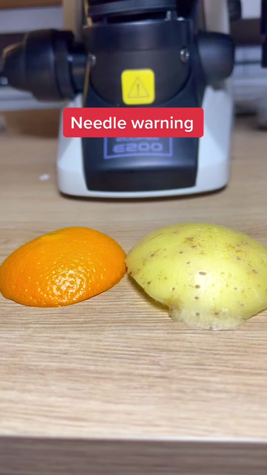 Needle surface details revealed under a microscope