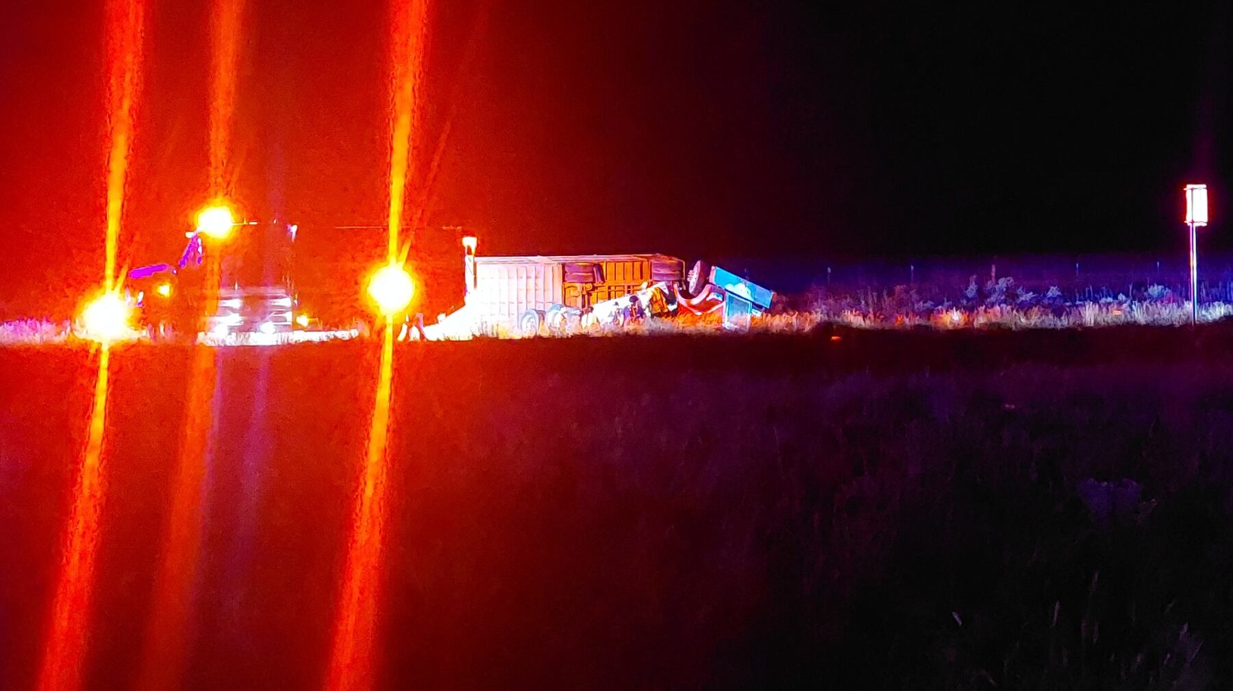 US 287 near Canadian River Bridge clear following semi rollover