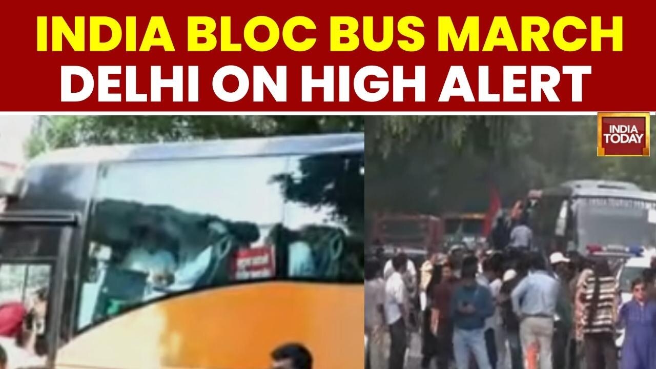 INDIA Bloc Leaders Mount Bus Protest, Move Towards Barakhamba Road ...