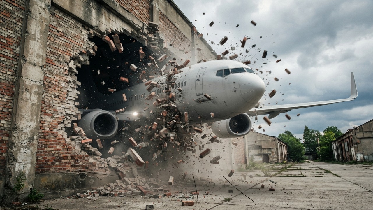 A Boeing 737 smashed through a brick wall during takeoff - then flew ...