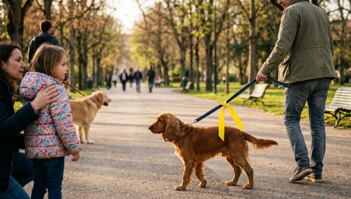 Croiser un ruban jaune à la laisse d’un chien change deux réflexes dans ...