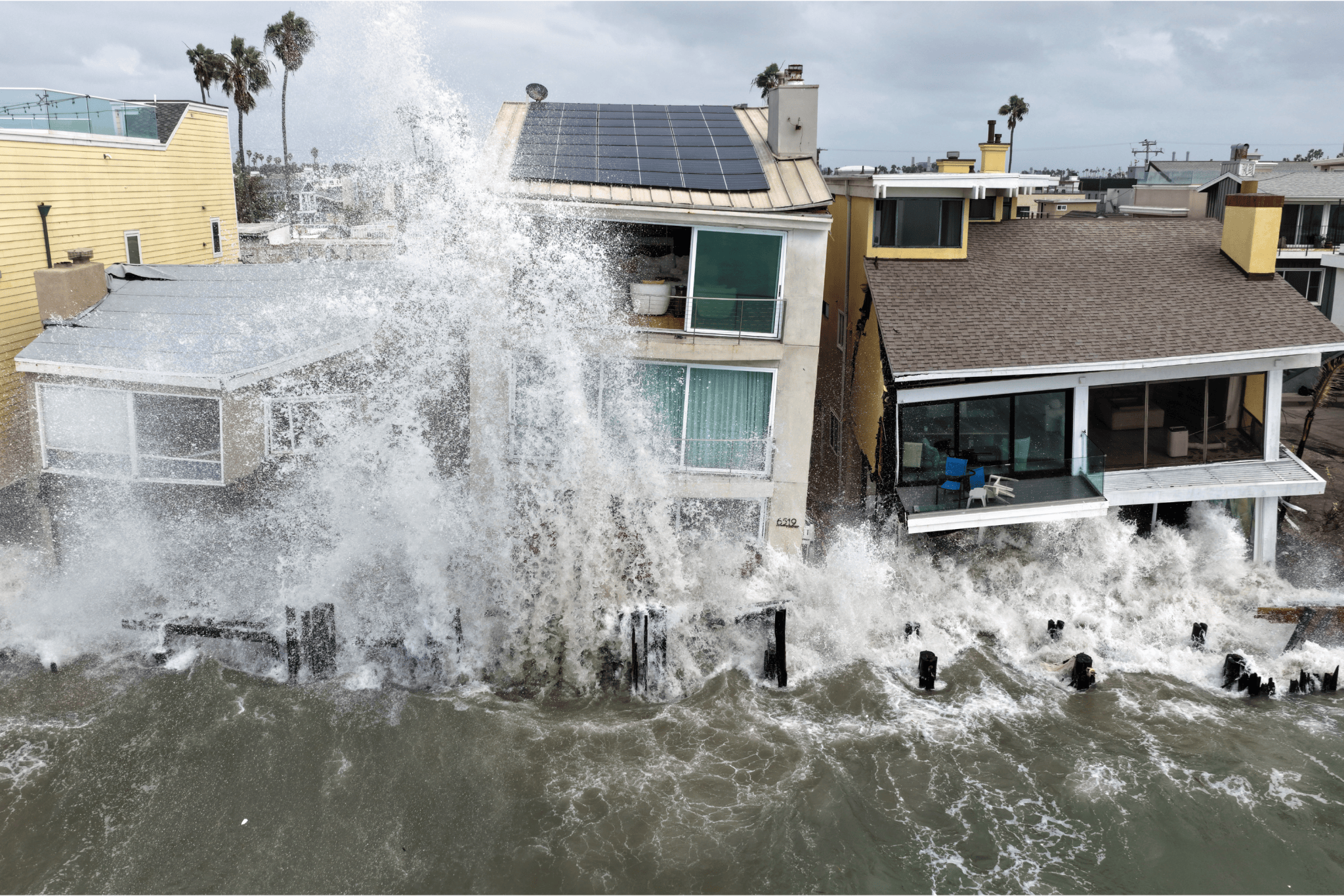 Tropical storm Rachel causing homes to collapse in California