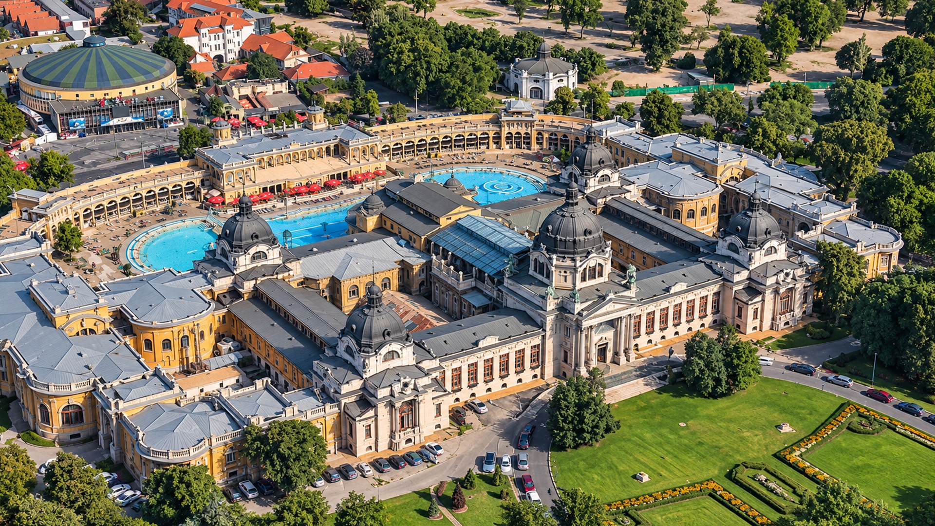 Budapest’s famous thermal pools fill a vast historic courtyard