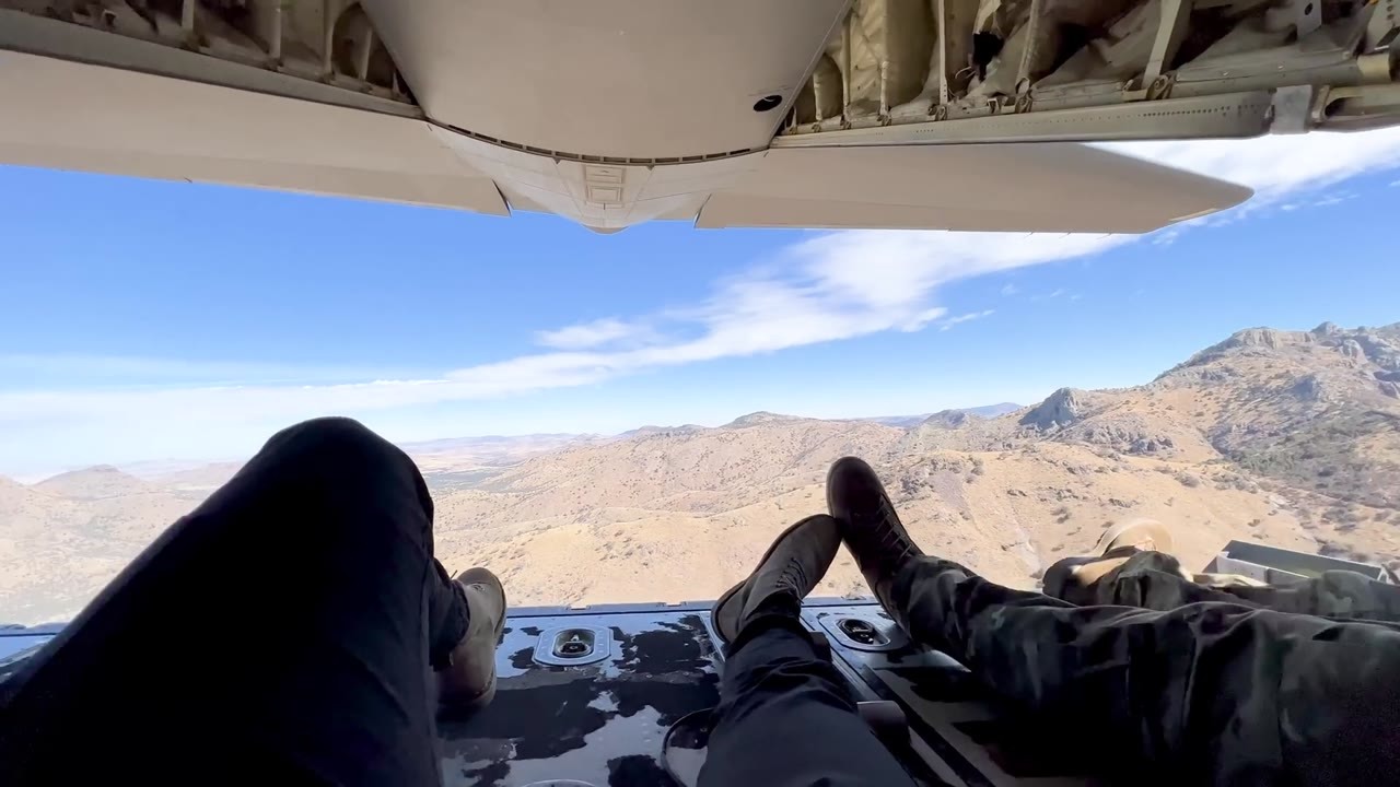 A man sat at the open back of a US military plane - then the pilot did ...