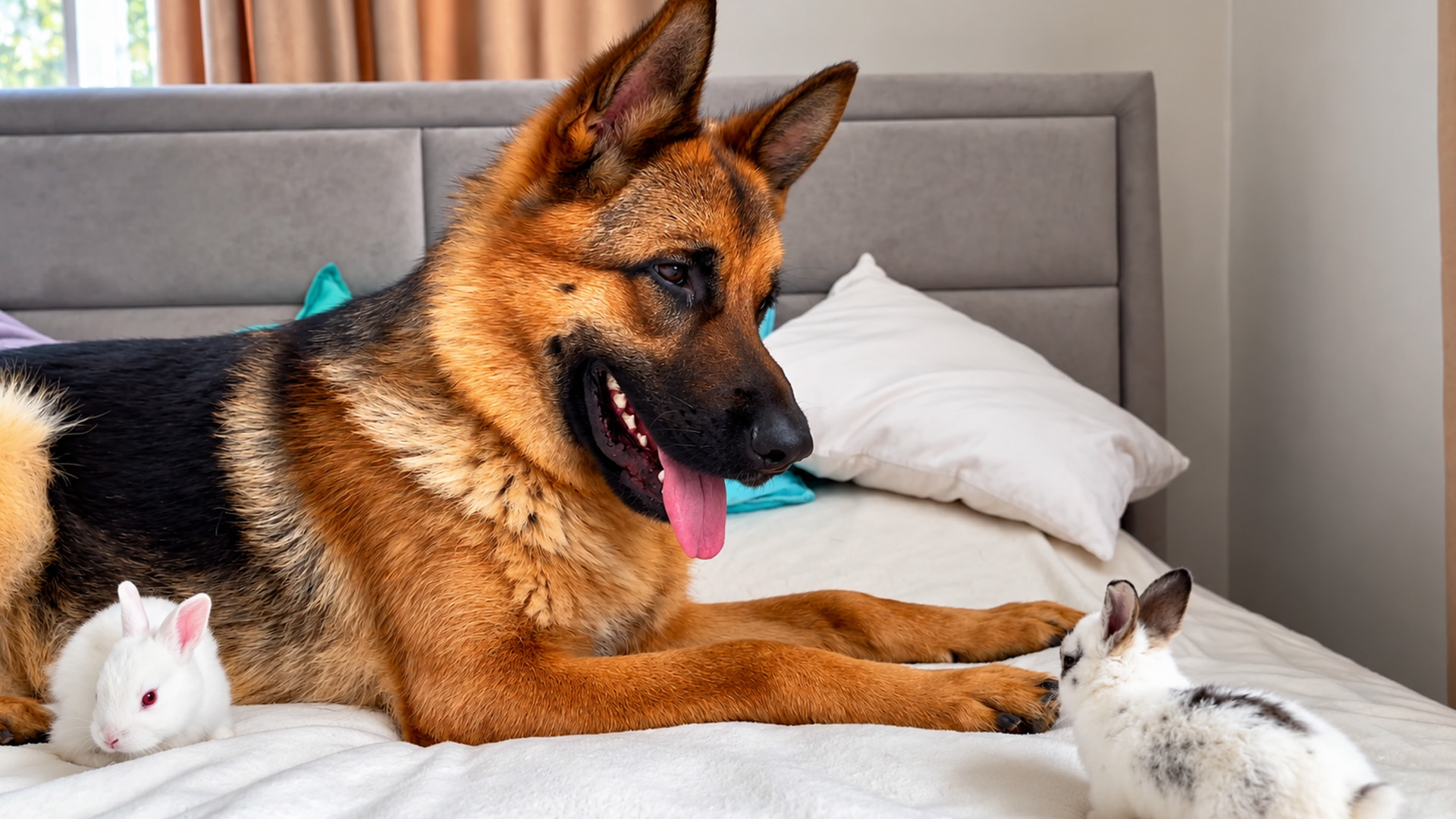 Can this German shepherd stay gentle with baby bunnies?